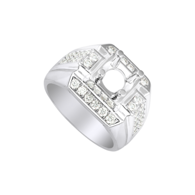 Nhẫn nam Kim cương Vàng trắng 18K