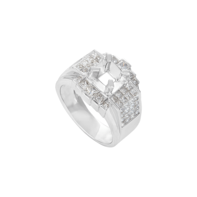 Vỏ nhẫn Nam Kim cương Vàng trắng 