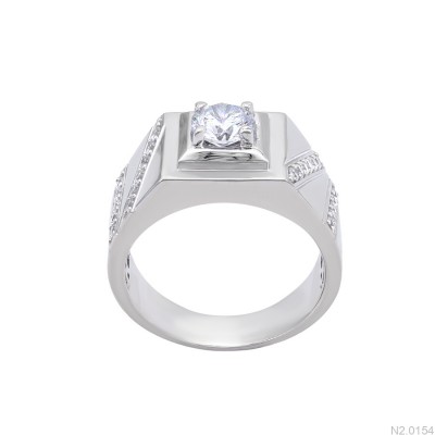 NHẪN NAM VÀNG TRẮNG 18K