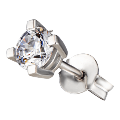 Bông tai nam bạc đính đá