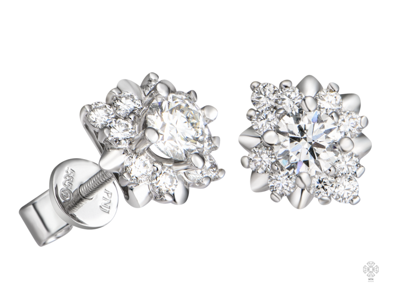 Bông tai đính đá H4