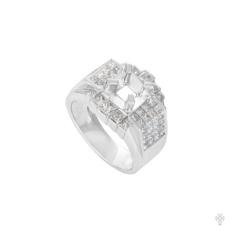 Vỏ nhẫn Nam Kim cương Vàng trắng 