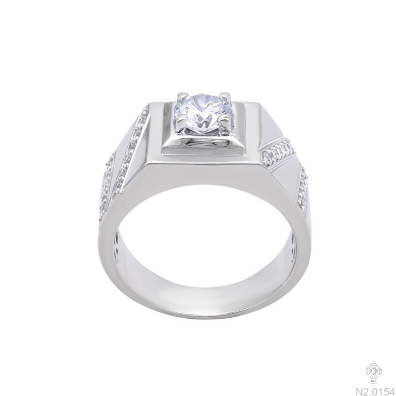 NHẪN NAM VÀNG TRẮNG 18K