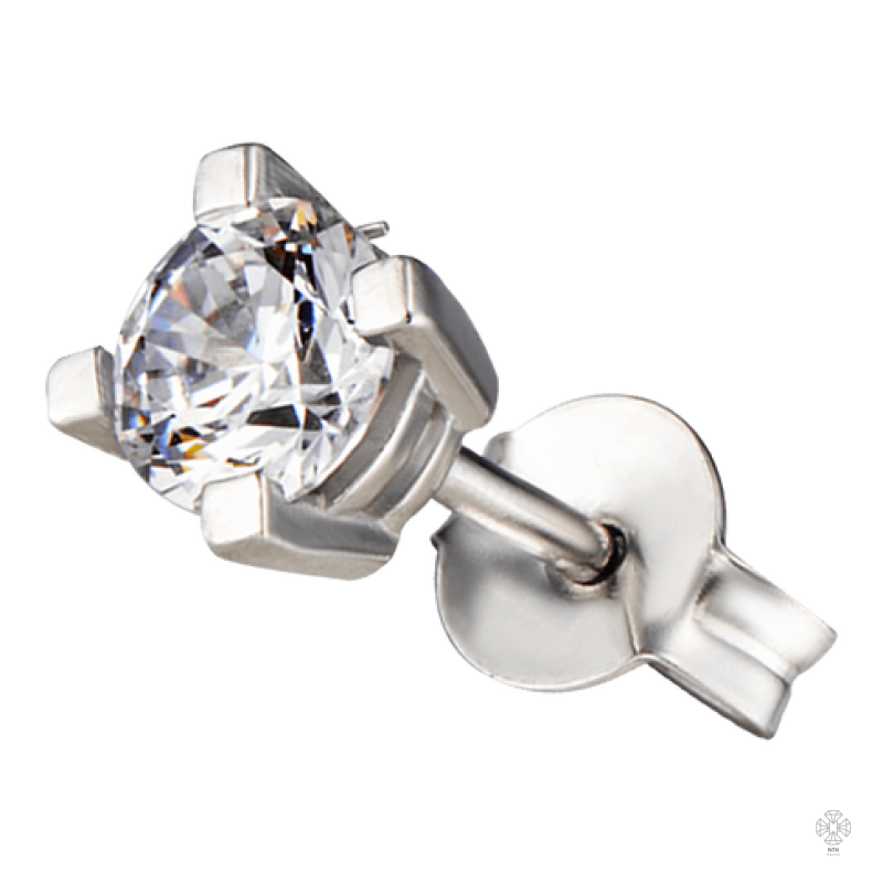 Bông tai nam bạc đính đá